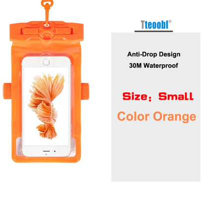 Tteoobl 4.8"~ 6.3" Mobile Phone Pouch 20M Waterproof Bag Underwater Dry Case Cover for Canoe Kayak Rafting Camp Swiming Drifting