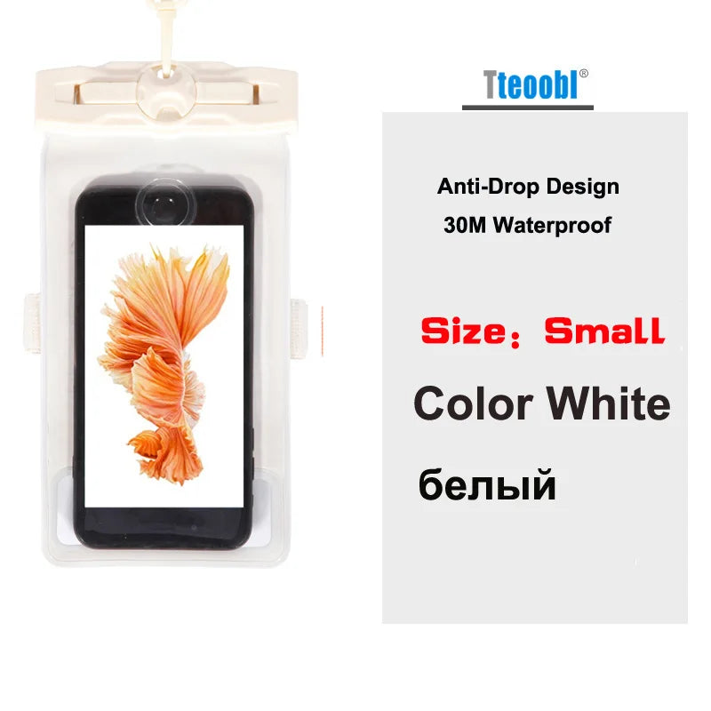 Tteoobl 4.8"~ 6.3" Mobile Phone Pouch 20M Waterproof Bag Underwater Dry Case Cover for Canoe Kayak Rafting Camp Swiming Drifting