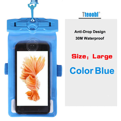 Tteoobl 4.8"~ 6.3" Mobile Phone Pouch 20M Waterproof Bag Underwater Dry Case Cover for Canoe Kayak Rafting Camp Swiming Drifting