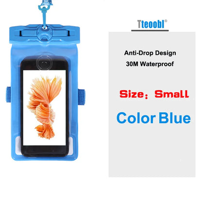 Tteoobl 4.8"~ 6.3" Mobile Phone Pouch 20M Waterproof Bag Underwater Dry Case Cover for Canoe Kayak Rafting Camp Swiming Drifting