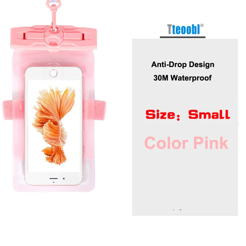 Tteoobl 4.8"~ 6.3" Mobile Phone Pouch 20M Waterproof Bag Underwater Dry Case Cover for Canoe Kayak Rafting Camp Swiming Drifting