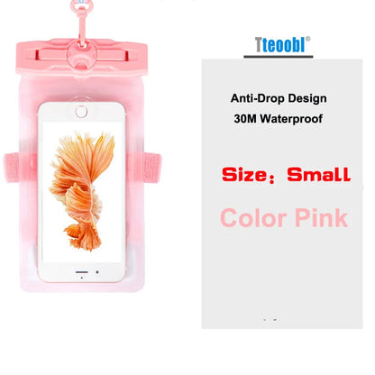 Tteoobl 4.8"~ 6.3" Mobile Phone Pouch 20M Waterproof Bag Underwater Dry Case Cover for Canoe Kayak Rafting Camp Swiming Drifting