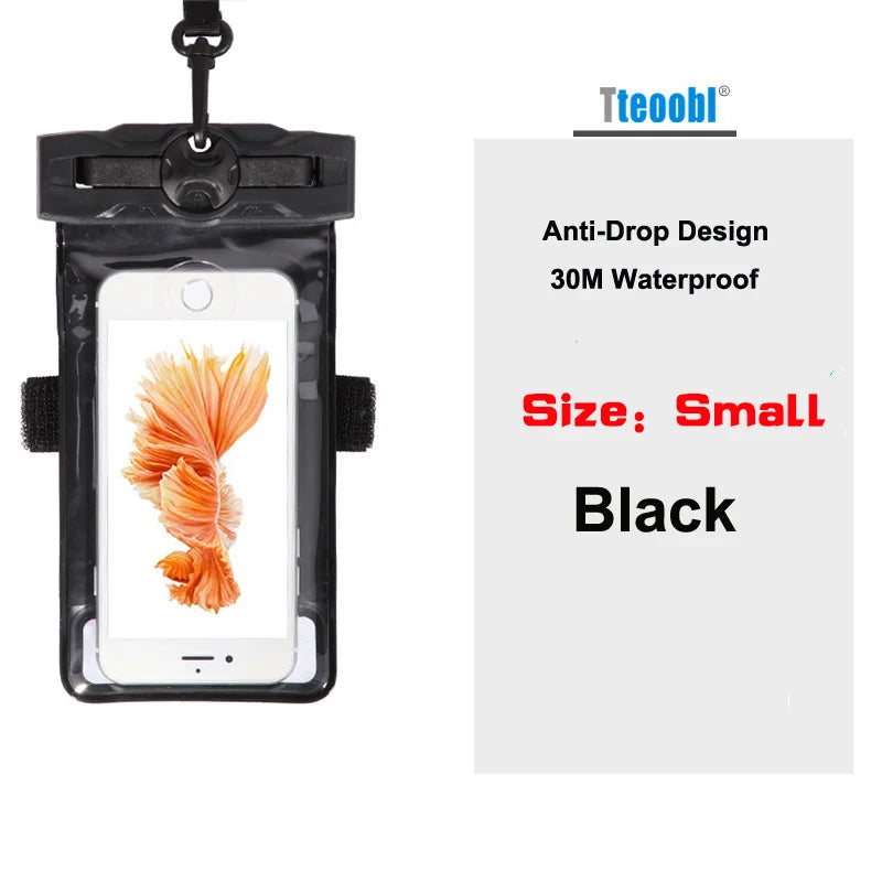 Tteoobl 4.8"~ 6.3" Mobile Phone Pouch 20M Waterproof Bag Underwater Dry Case Cover for Canoe Kayak Rafting Camp Swiming Drifting