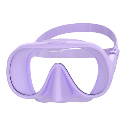 Frameless Diving Mask HD Panoramic Ultra Wide View Tempered Glass Snorkeling Swimming Goggles Suitable for Adults